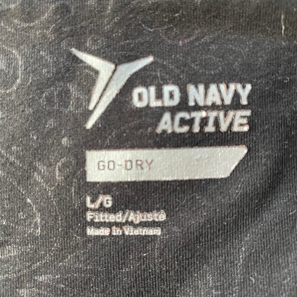Old Navy Go-dry Active Black Leggings Size Large 3/4 Length with side mesh panel - Picture 7 of 7